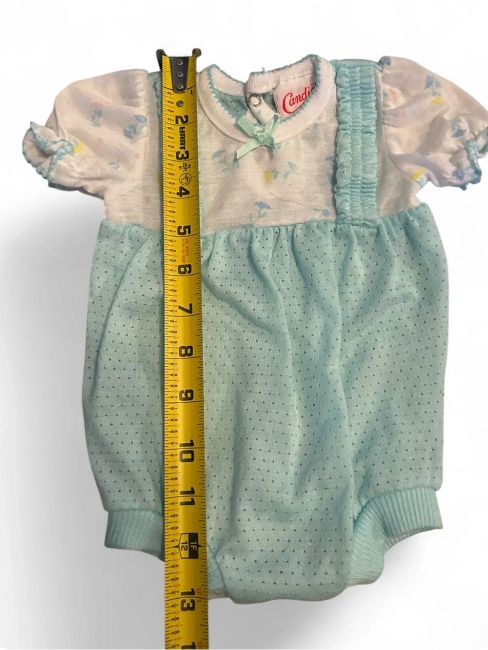 Vintage Candie’s Baby Blue Bubble Romper | 80s/90s Pastel Puff Sleeve